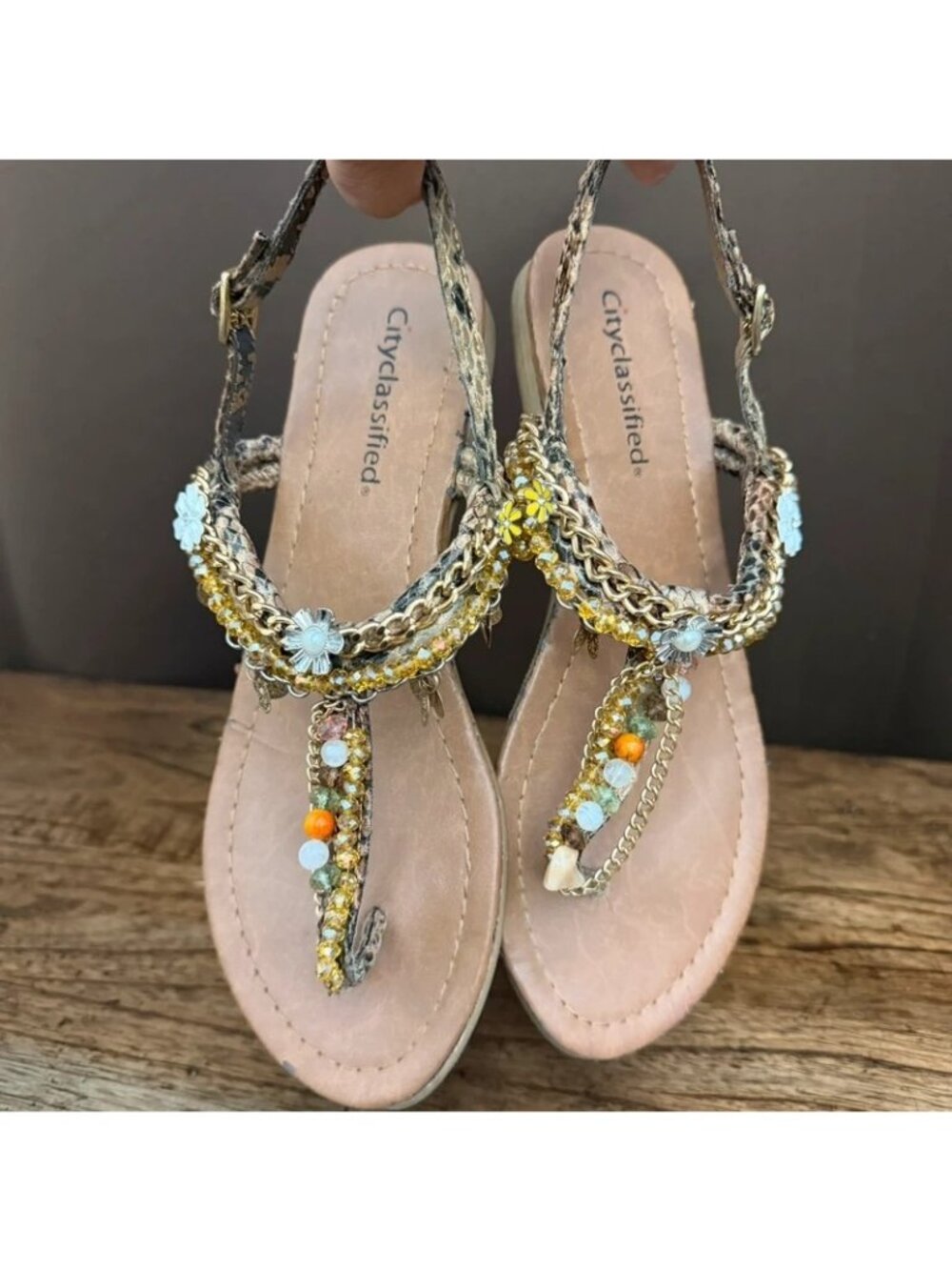 City Classified Sandals With Embellishments Size 7.5
